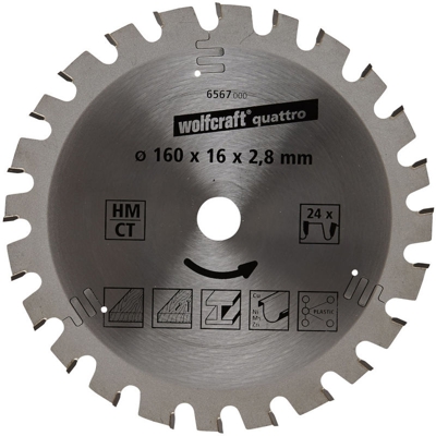 Wolfcraft lama per sega circolare HM, 24 denti
