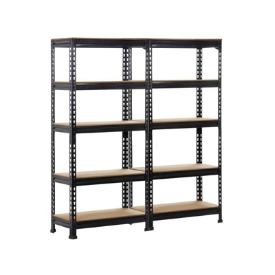Yaheetech 2 x Scaffali/Scaffalature Garage Magazzino Industriale in Metallo e Legno di MDF a 5 Ripiani Regolabili Carico Massimo per Ripiano 150 KG