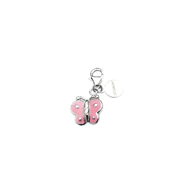 Charm Animali - Ciondolo, Accessorio - Per Bracciale, Braccialetto, Collana, Pendente - Rosa in Argento, Smalto, 1,1 x 2,4 cm - OTTAVIANI BY HOMEMANIA
