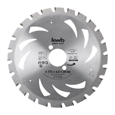 KWB Lama per sega circolare a taglio sottile EASY CUT, rivestita in metallo duro, ø 173 x 30 mm - 585538