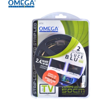 STRISCIA LED PER TV RETROILLUMINAZIONE BLU IP65 SMD2835 50leds/m CONNETTORE - OMEGA