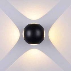 V-TAC VT-834 Lampada LED 4W da parete forma sferica nero wall light bianco caldo 3000K IP65 - SKU 8553 en oferta