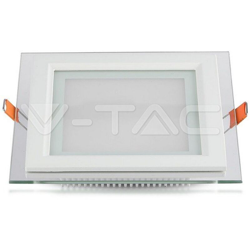 mini pannel incasso cornice vetro 120° 18 watt 220-240 volt CE IP20 bianco bianco freddo fisso quadrato tec 622945 - V-TAC en oferta