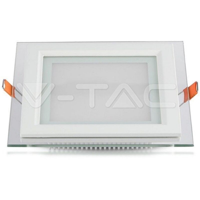 mini pannel incasso cornice vetro 120° 18 watt 220-240 volt CE IP20 bianco bianco freddo fisso quadrato tec 622945 - V-TAC