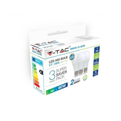 Lampadina LED E27 9W A60 4000K (Box 3 pezzi) - V-tac en oferta