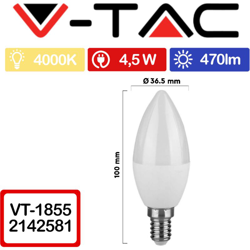 Lampadina LED E14 5,5W Candela 4000K - V-tac precio