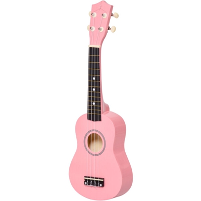 Ukulele Soprano in Legno Rosa con 3 Plettri 1 Corda di Ricambio e 1 Accordatore - Homcom