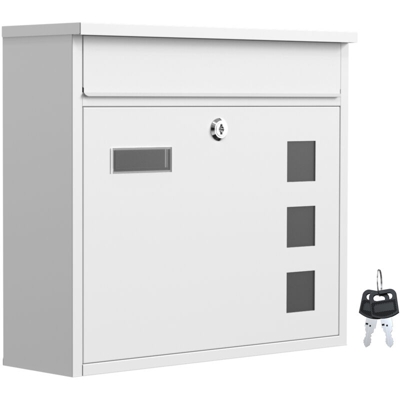 Cassetta della posta verniciata a polvere Design bianco Montaggio a parete V 12 - WILTEC