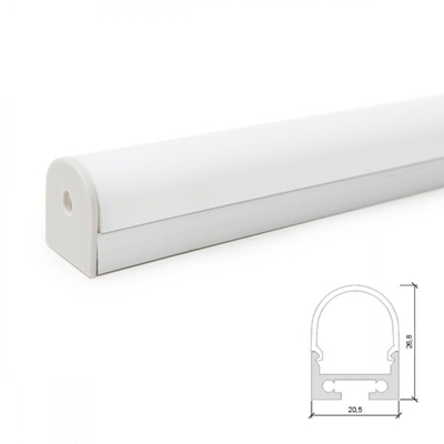 Greenice - Profilo Alluminio Curvo Per Striscia Led Soffitto/Sospeso Diffusore Latteo LLE-ALP027 x 2M (LLE-ALP027)