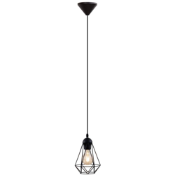 Lampadario vintage, adatto per lampadina E27 non inclusa max 40W, metallo nero, altezza totale 1,1m, lampada a sospensione per salotto o sala da características