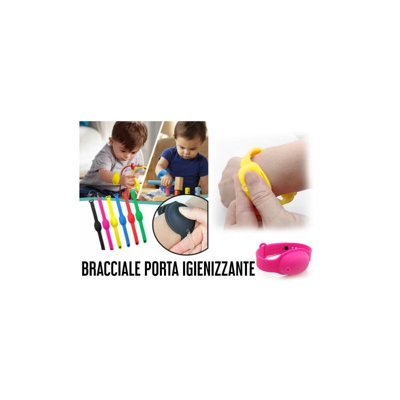 Braccialetto Bracciale Polso Silicone Dispenser Gel Igienizzante Disinfettante Bambino Bambini Adulti - DCK GROUP