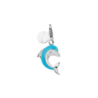 Charm Animali - Ciondolo, Accessorio - Per Bracciale, Braccialetto, Collana, Pendente - Azzurro in Argento, Smalto, 1,3 x 2,9 cm - OTTAVIANI BY