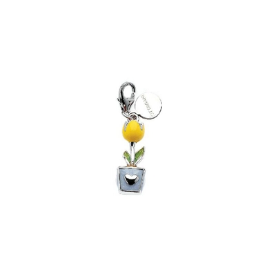 Charm Fantasia - Ciondolo, Accessorio - Per Bracciale, Braccialetto, Collana, Pendente - Giallo in Argento, Smalto, 0,6 x 3,1 cm - OTTAVIANI BY