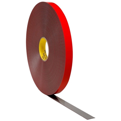 Nastro biadesivo in schiuma acrilica 3M VHB GT6008 609 mm x 66 m x 0,80 mm per verniciatura a polvere colore grigio