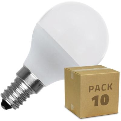 Pack Lampadine LED E14 G45 5W (10 u) Bianco Freddo 6000K - 6500K - LEDKIA