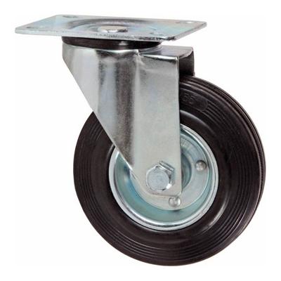 Maurer - Ruota Ruote in Gomma con Piastra Girevole ? 80 mm Portata 60kg Piastra 105x85 mm