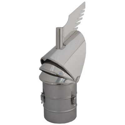Acciaio Inossidabile Camino Cappa Drago Rotowent Tubo Di Ingresso Apribile 200 Millimetri