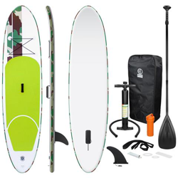 Surfboard Stand Up Paddle Sup Board Pagaia Gonfiabile 308x76x10 Cm Colore Verde precio