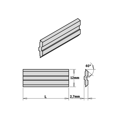 Cmt Orange Tools - 795.150.12 SET 2 COLTELLI CENTROSTAR/FIX, QUICKFIX 150x12x2.7mm HPS