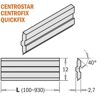 795.410.12 SET 2 COLTELLI CENTROSTAR/FIX, QUICKFIX 410x12x2.7mm HPS - CMT ORANGE TOOLS