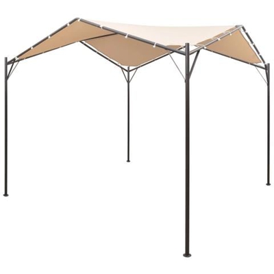 Gazebo Padiglione Tenda Tettoia 4x4 M In Acciaio Beige