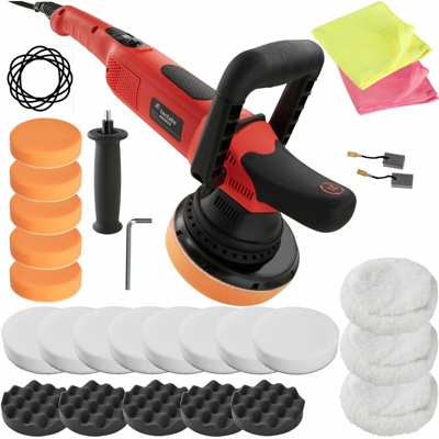Tectake - Lucidatrice eccentrica K7250B - lucidatrice auto, lucidatrice per auto - 25 pezzi