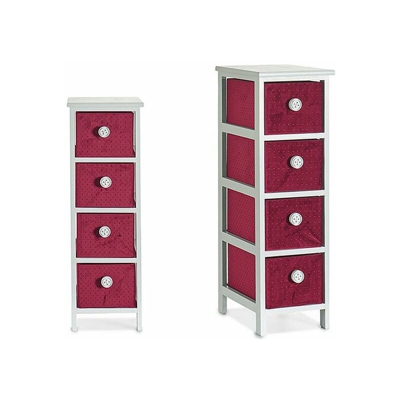 Mobile Aggiuntivo Velluto Rosso Granato (32 x 81 x 26 cm) - GIFT DECOR