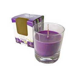 CANDELA BICCHIERE VETRO ETEREA - mm 65 h 72 lavanda viola - CERERIA NAPPI características