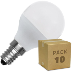 Pack Lampadine LED E14 G45 5W (10 u) Bianco Naturale 4000K - 4500K - LEDKIA en oferta