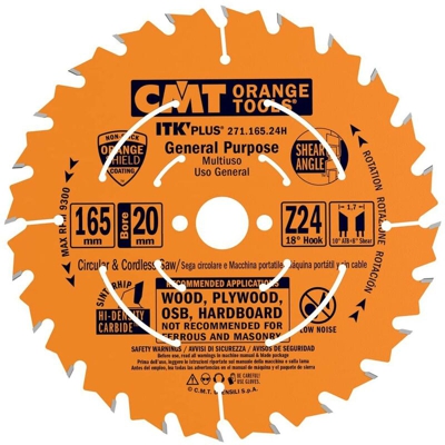 Cmt Orange Tools - 271.165.24H LAMA CIRCOLARE (ULTRA ITK) HW 165X1.7/1.1X20+15.88 Z24 ATB+S