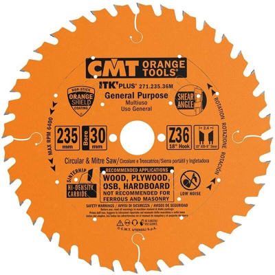 Cmt Orange Tools - 271.235.36M LAMA CIRCOLARE (ULTRA ITK) HW 235X2.4/1.6X30 (+25) Z36 ATB+S