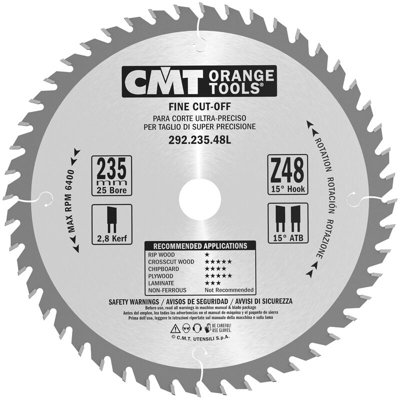 Cmt Orange Tools - 292.235.48L LAMA X TAGLIO DI PRECISIONE HW 235X2.8/1.8X25 Z48 ATB