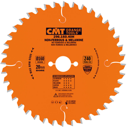 Cmt Orange Tools - 296.180.40H LAMA X NON FERROSI-PLASTICA HW 180X2.8/2.2X20 Z40 TCG -6°NEG características