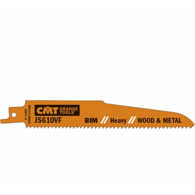 JS610VF-5 5 LAME SEGHETTO LEGNO/METAL BIM 150x3.2-5x5-8TPI (SS/MILLED) - CMT ORANGE TOOLS