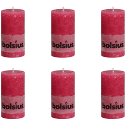 Candela rustica pilastro 130 x 68 mm Fucsia 6 pz - Bolsius características