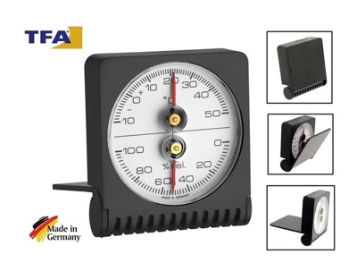 Termometro Con Igrometro Analogico (No Pile) Tascabile Richiudibile 'Tfa' German