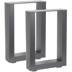 Mucola - Set di 2 gambe Grigio 30x43 cm Base Guide Piedi del tavolo Acciaio precio