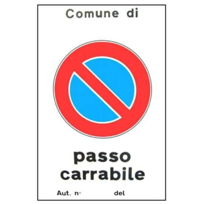 Yeppon - Cartello Passo Carrabile Automatico 40X 60 Alluminio
