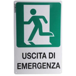 CARTELLO USCITA EMERGENZA SX 20x 30 PLASTICA - MACHIERALDO precio