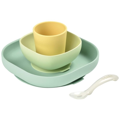 Set Pappa in Silicone 4 pz Giallo e Verde - Beaba