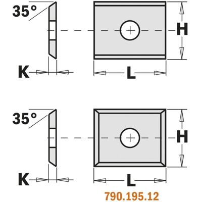 Cmt Orange Tools - 790.140.20 COLTELLO REV. DIRITTO (4/30°) 14x14x2mm R0.75 B=6.3 HW-K1920