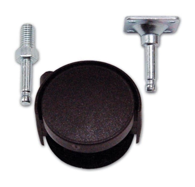 Ruota Doppia in Nylon Ø Ruota 45 mm con Piastra-Perno Girevole in Kit 2 pz - EAC