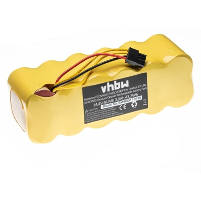 vhbw NiMH Batteria 3000mAh (14.4V) per aspirapolvere domestico Ariete Briciola 2711 come LP43SC2000P.