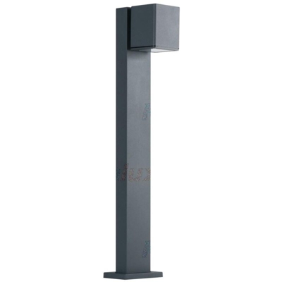 lampioncino giardino 1 luce 220-240 volt 80 cm CE GU10 IP44 alluminio antracite esterno quadrato kan 29003 - KANLUX