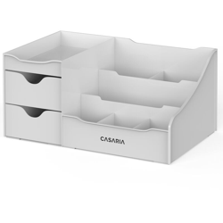 Cosmetics Make Up Organizer Organizer per scrivania Cassetto portaoggetti porta trucchi Grigio - Casaria en oferta