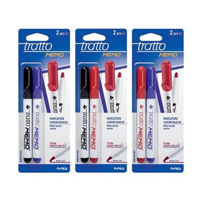 Tratto Memo Marcatore Per Lavagne Bianche 2 Pz Colori Assortiti - MAURY'S