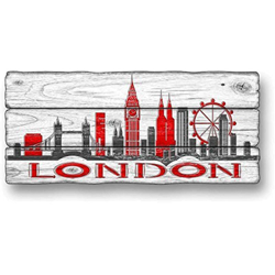 Quadro shabby board city wite 22x50 old london - LUPIA características