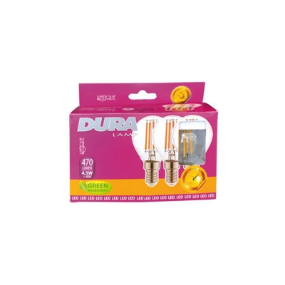Lampada Sfera Led Antique Dura 4.5W E14 Luce Fredda 3 Pezzi - DURA LAMP