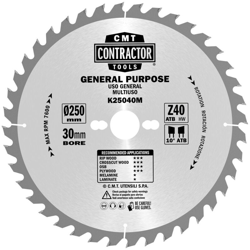 Cmt Orange Tools - K16524H-X10 ITK-CONTRACTORS HW 165x1.7/1.1x20 Z24 ATB 15°POS. (min.10pz) características