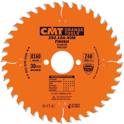 Cmt Orange Tools - 292.160.40M LAMA X TAGLIO DI PRECISIONE HW 160X2.2/1.6X30 Z40 ATB